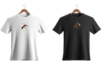 two t - shirts with an ant on them
