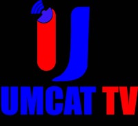 umcat tv logo on a black background